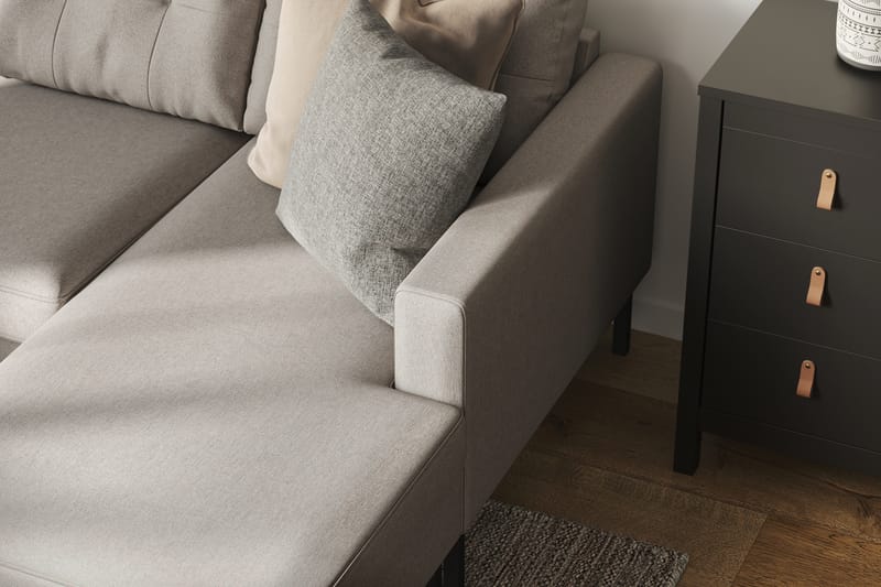 Frillestad 4-seters Venstrevendt U-formet Sofa med Divan og Sjeselong i Stoff - Beige - Møbler - Sofaer - U-sofa