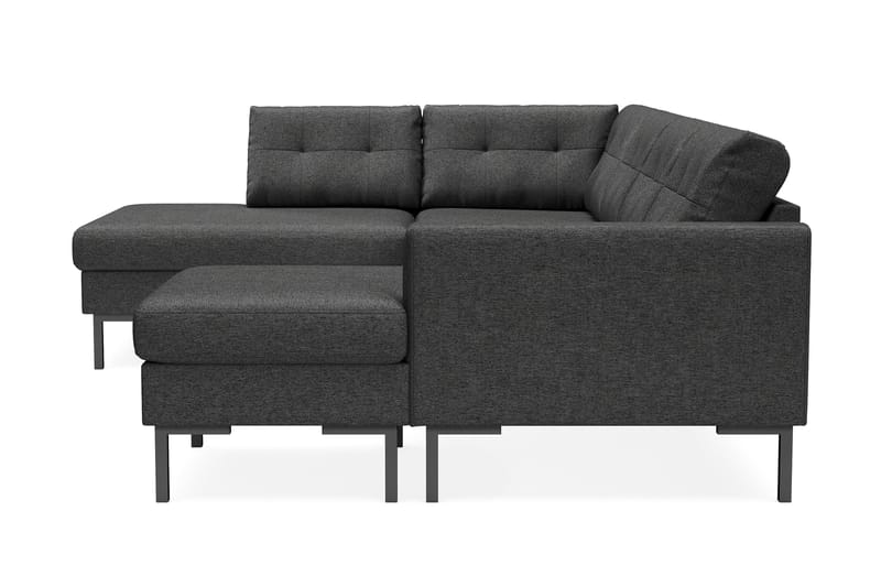 Frillestad 4-seters Venstrevendt U-formet Sofa med Divan og Sjeselong i Stoff - Mørk grå - Møbler - Sofaer - U-sofa