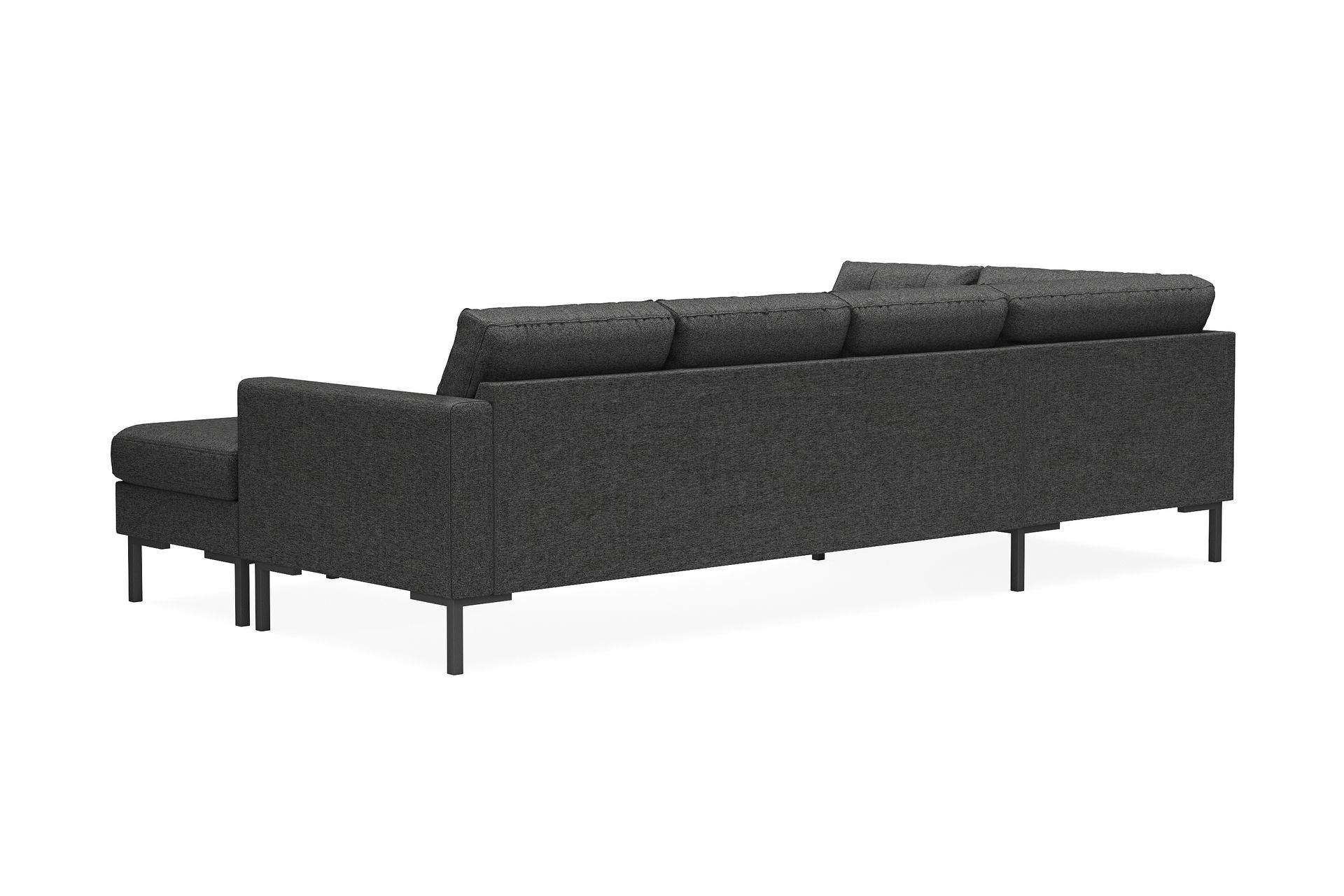 Frillestad 4-seters Venstrevendt U-formet Sofa med Divan og Sjeselong i Stoff - Mørk grå - Møbler - Sofaer - U-sofa