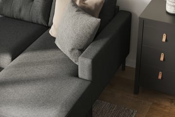 Frillestad 4-seters Venstrevendt U-formet Sofa med Divan og Sjeselong i Stoff - Mørk grå - Møbler - Sofaer - U-sofa