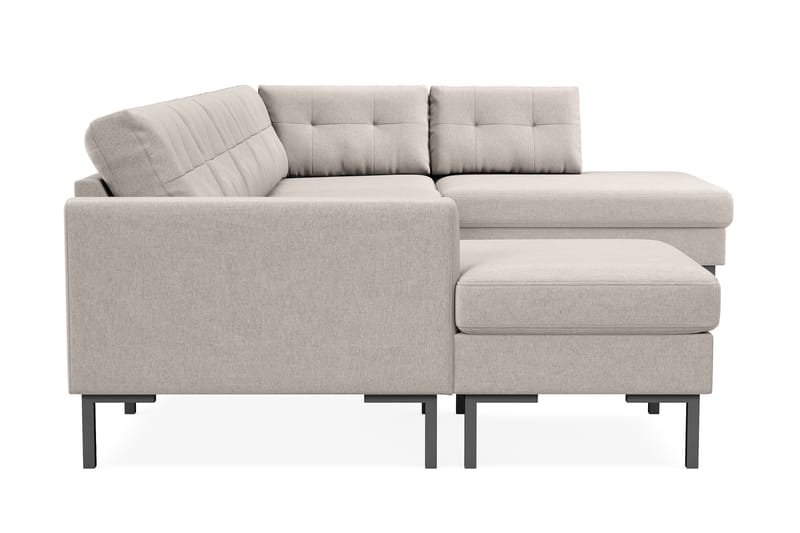 Frillestad 5-seters Høyrevendt U-formet Sofa med Divan og Sjeselong i Stoff - Beige - Møbler - Sofaer - U-sofa
