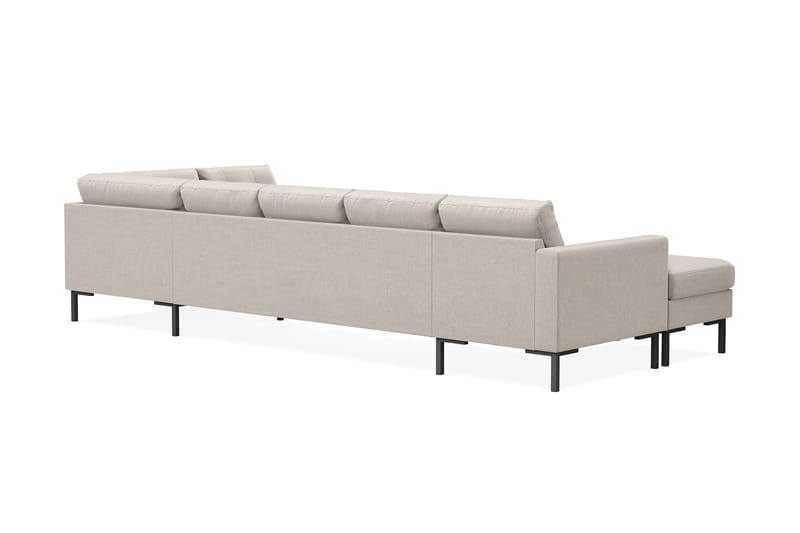 Frillestad 5-seters Høyrevendt U-formet Sofa med Divan og Sjeselong i Stoff - Beige - Møbler - Sofaer - U-sofa