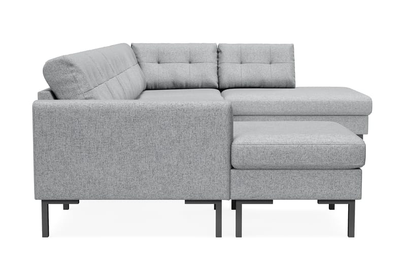 Frillestad 5-seters Høyrevendt U-formet Sofa med Divan og Sjeselong i Stoff - Grå - Møbler - Sofaer - U-sofa