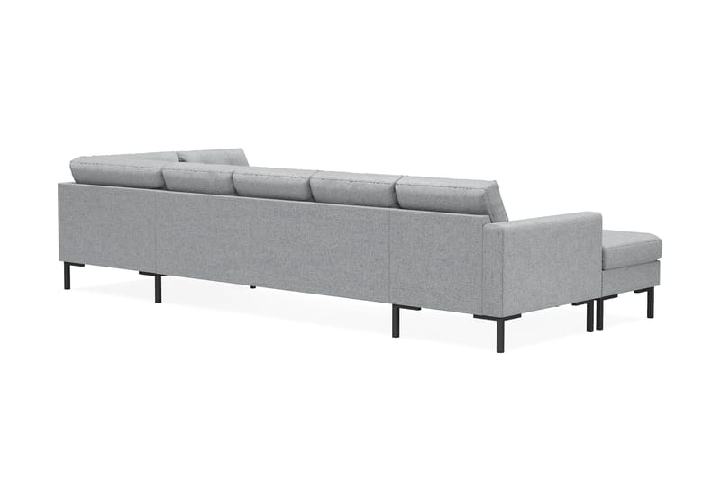 Frillestad 5-seters Høyrevendt U-formet Sofa med Divan og Sjeselong i Stoff - Grå - Møbler - Sofaer - U-sofa