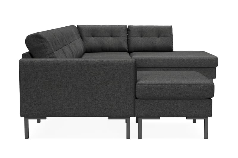 Frillestad 5-seters Høyrevendt U-formet Sofa med Divan og Sjeselong i Stoff - Mørk grå - Møbler - Sofaer - U-sofa