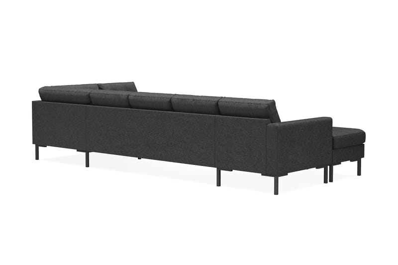 Frillestad 5-seters Høyrevendt U-formet Sofa med Divan og Sjeselong i Stoff - Mørk grå - Møbler - Sofaer - U-sofa