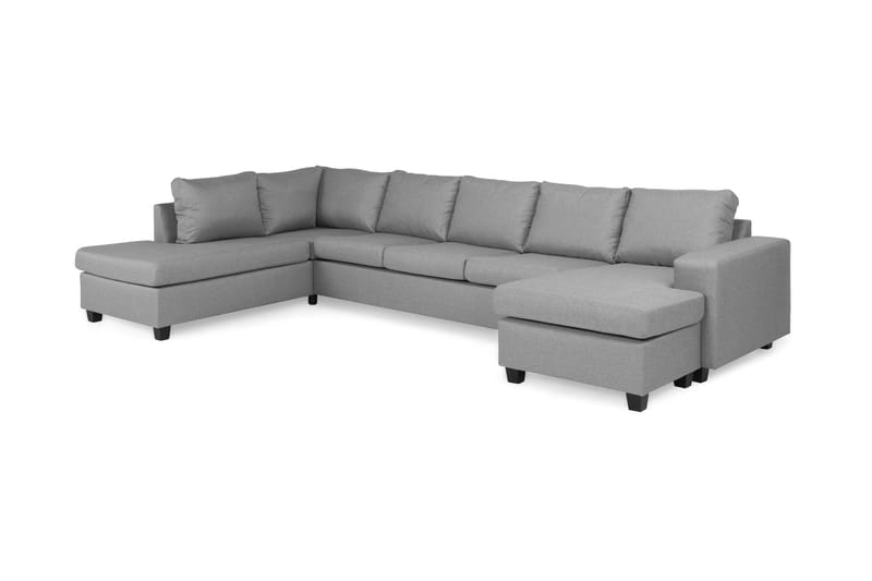 Houston U-sofa Large med Divan Høyre - Grå - U-sofa