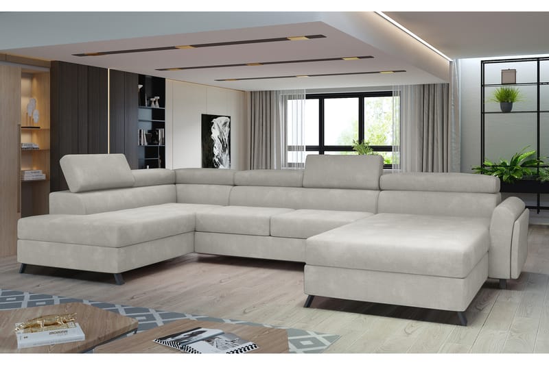 Josette U-sofa med Divan Høyre - Beige - U-sofa