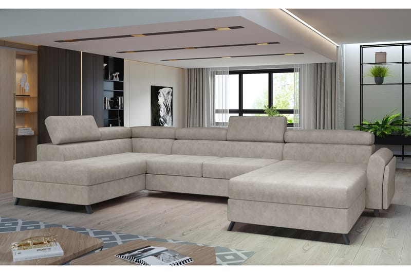 Josette U-sofa med Divan Høyre - Beige - U-sofa