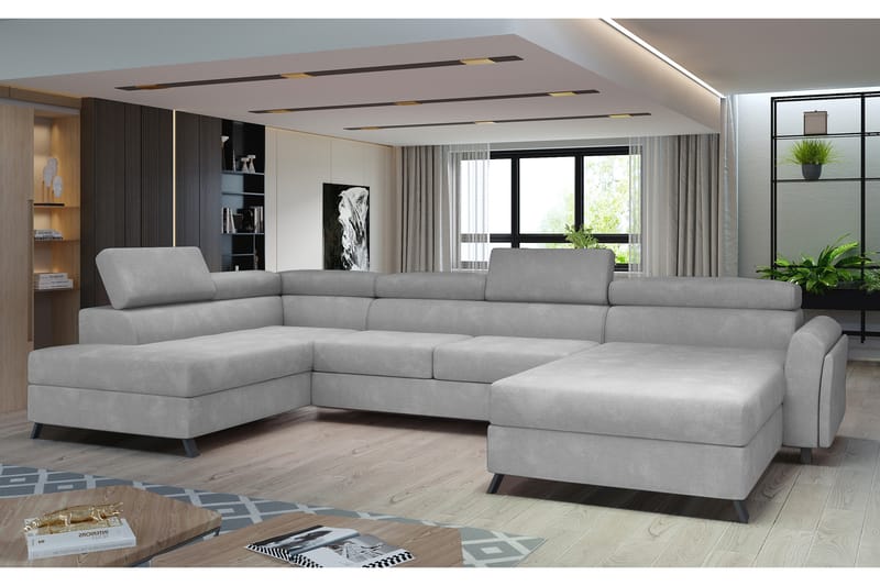 Josette U-sofa med Divan Høyre - Grå - Møbler - Sofaer - U-sofa