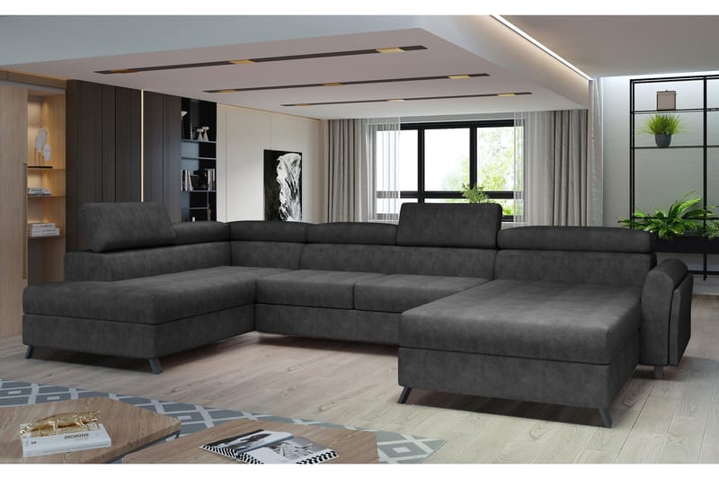 Josette U-sofa med Divan Høyre - Mørkegrå - Møbler - Sofaer - U-sofa