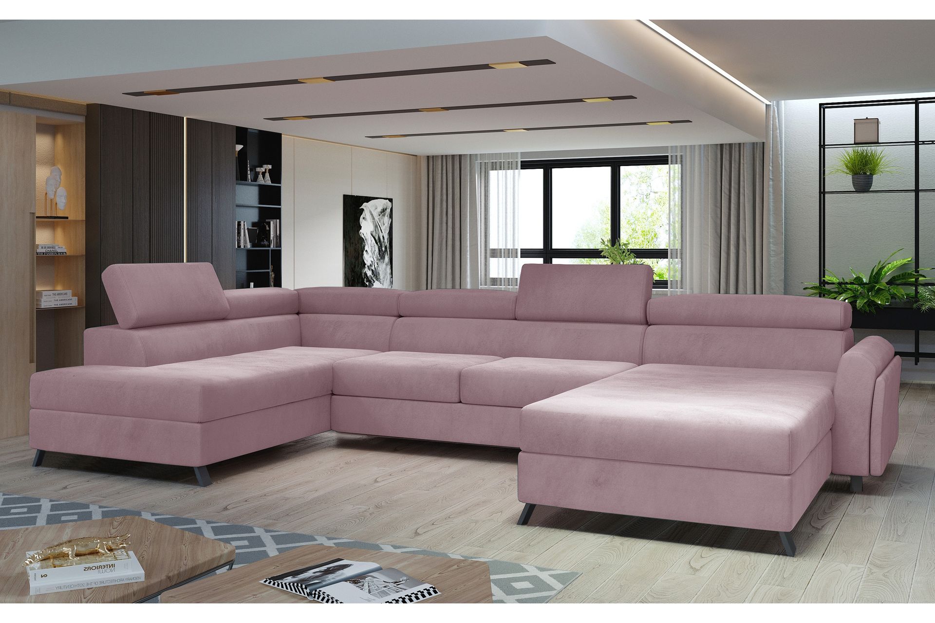 Josette U-sofa med Divan Høyre - Rosa - Møbler - Sofaer - U-sofa