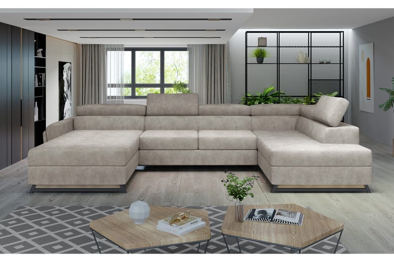 Josette U-sofa med Divan Venstre - Beige - Møbler - Sofaer - U-sofa