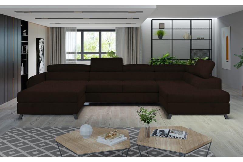 Josette U-sofa med Divan Venstre - Brun - Møbler - Sofaer - U-sofa
