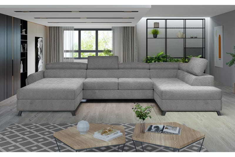 Josette U-sofa med Divan Venstre - Grå - Møbler - Sofaer - U-sofa