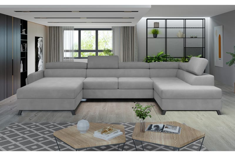 Josette U-sofa med Divan Venstre - Grå - Møbler - Sofaer - U-sofa