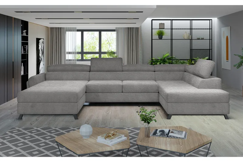Josette U-sofa med Divan Venstre - Grå - Møbler - Sofaer - U-sofa