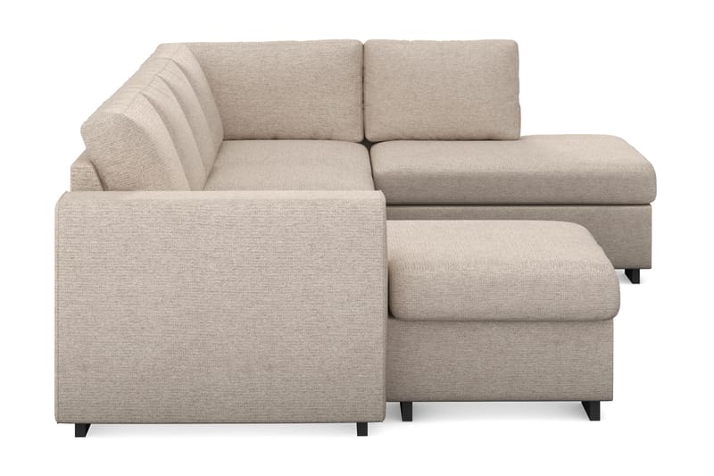 Link 4-seters Høyrevendt U-formet Large Sofa med Divan og Sjeselong i Stoff - Beige - Møbler - Sofaer - U-sofa