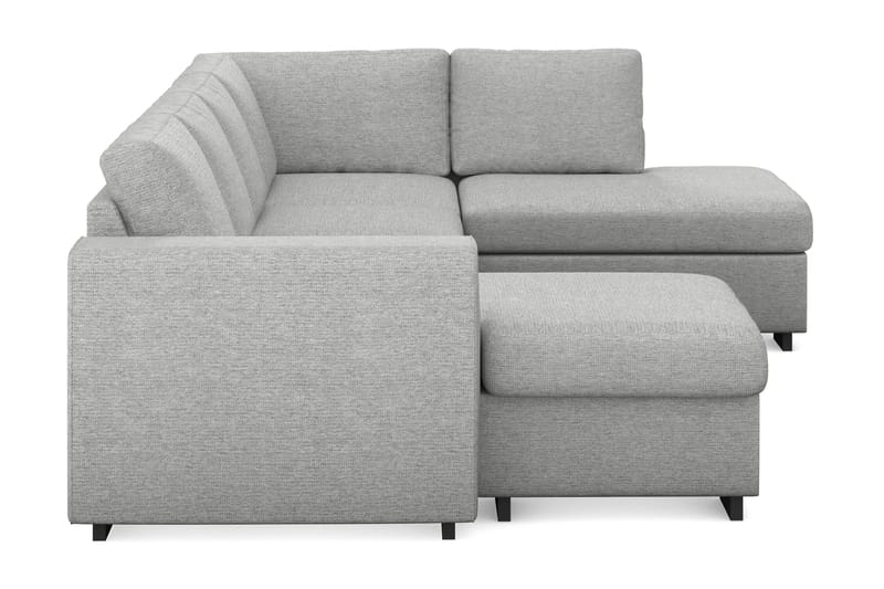 Link 4-seters Høyrevendt U-formet Large Sofa med Divan og Sjeselong i Stoff - Lys grå - Møbler - Sofaer - U-sofa