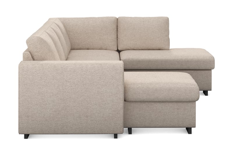 Link 4-seters Høyrevendt U-formet Sofa med Divan og Sjeselong i Stoff - Beige - Møbler - Sofaer - U-sofa
