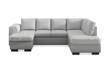 Link 4-seters Høyrevendt U-formet Sofa med Divan og Sjeselong i Stoff - Lys grå - Møbler - Sofaer - U-sofa