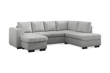 Link 4-seters Høyrevendt U-formet Sofa med Divan og Sjeselong i Stoff - Lys grå - Møbler - Sofaer - U-sofa