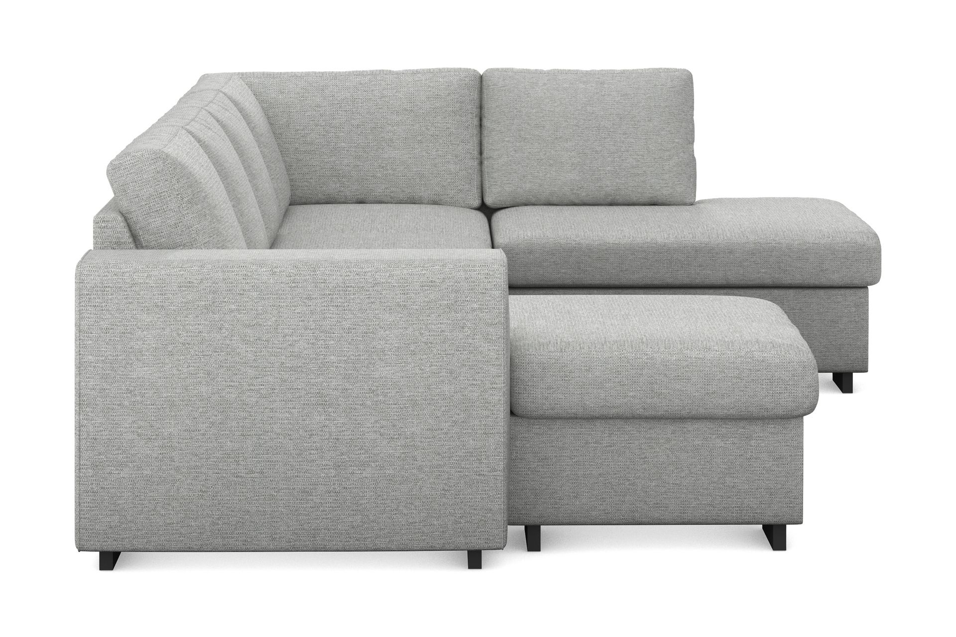 Link 4-seters Høyrevendt U-formet Sofa med Divan og Sjeselong i Stoff - Lys grå - Møbler - Sofaer - U-sofa