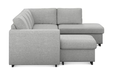 Link 4-seters Høyrevendt U-formet Sofa med Divan og Sjeselong i Stoff - Lys grå - Møbler - Sofaer - U-sofa