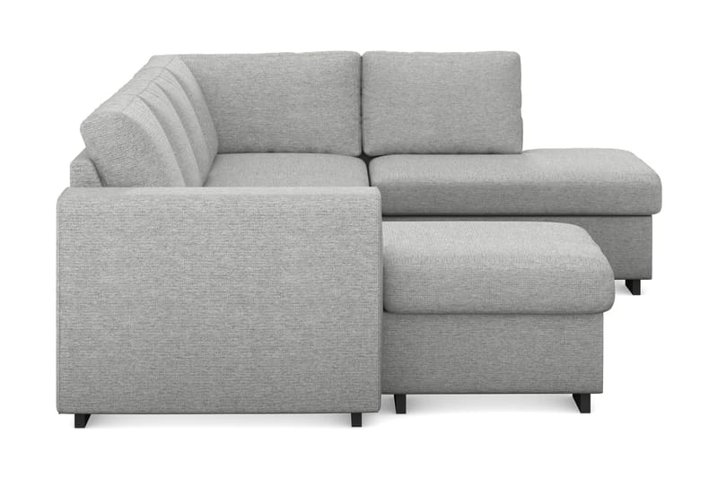 Link 4-seters Høyrevendt U-formet Sofa med Divan og Sjeselong i Stoff - Lys grå - Møbler - Sofaer - U-sofa