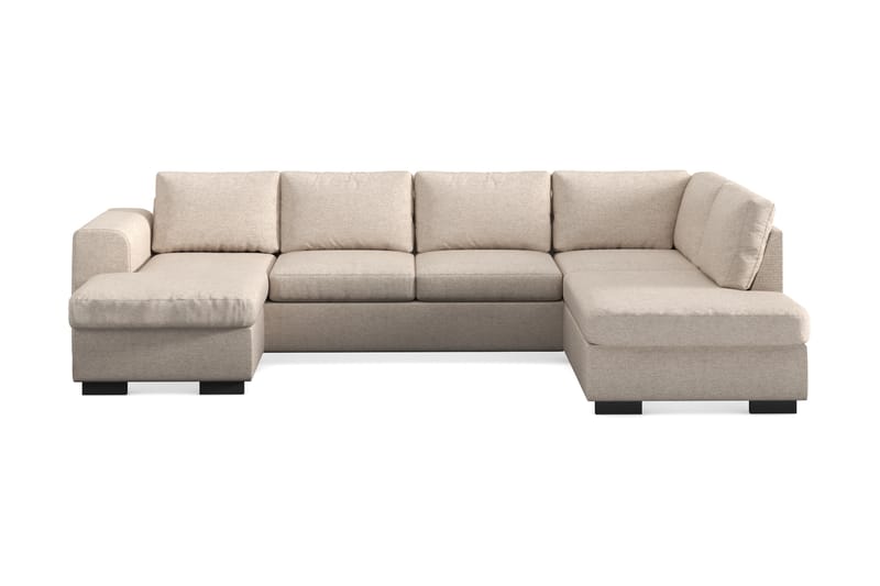 Link 4-seters Høyrevendt U-formet X-Large Sofa med Divan og Sjeselong i Stoff - Beige - Møbler - Sofaer - U-sofa