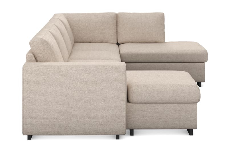 Link 4-seters Høyrevendt U-formet X-Large Sofa med Divan og Sjeselong i Stoff - Beige - Møbler - Sofaer - U-sofa
