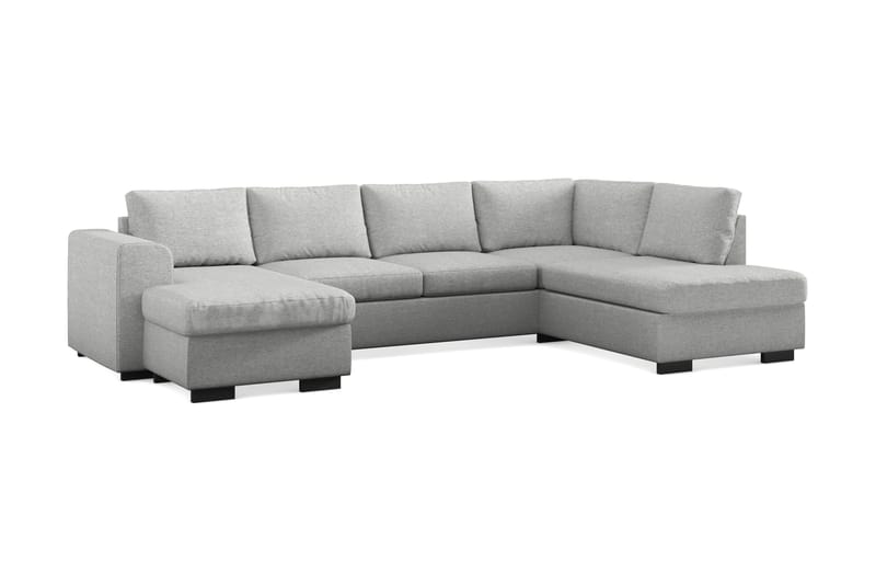 Link 4-seters Høyrevendt U-formet X-Large Sofa med Divan og Sjeselong i Stoff - Lys grå - Møbler - Sofaer - U-sofa