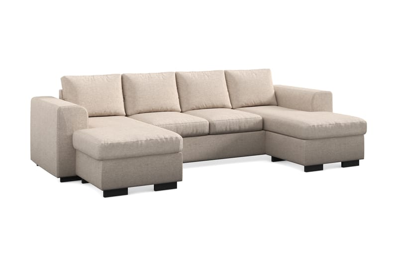 Link 4-seters U-formet Sofa med Dobbeldivan i Stoff - Beige - Møbler - Sofaer - U-sofa