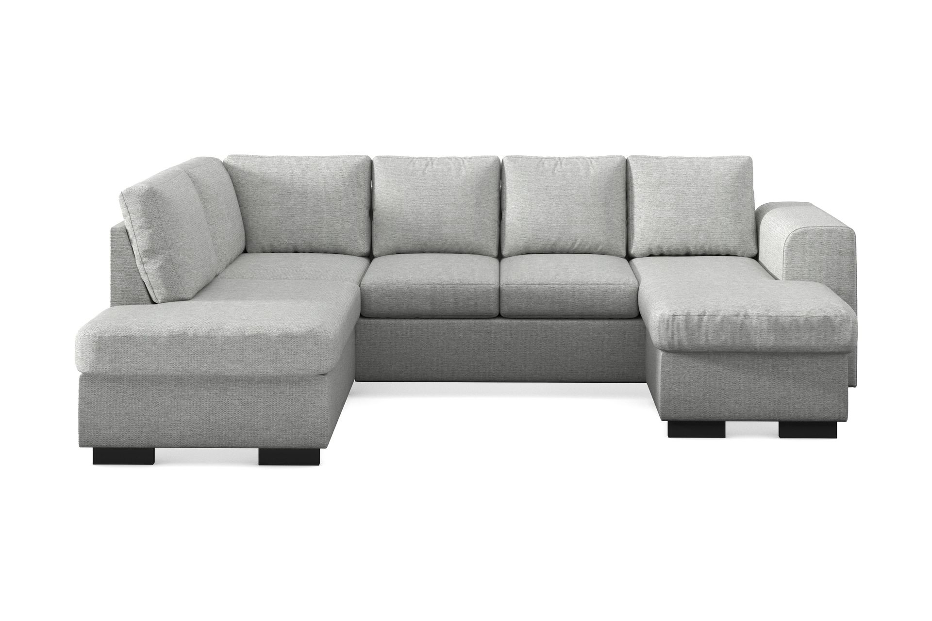 Link 4-seters Venstrevendt U-formet Sofa med Divan og Sjeselong i Stoff - Lys grå - Møbler - Sofaer - U-sofa