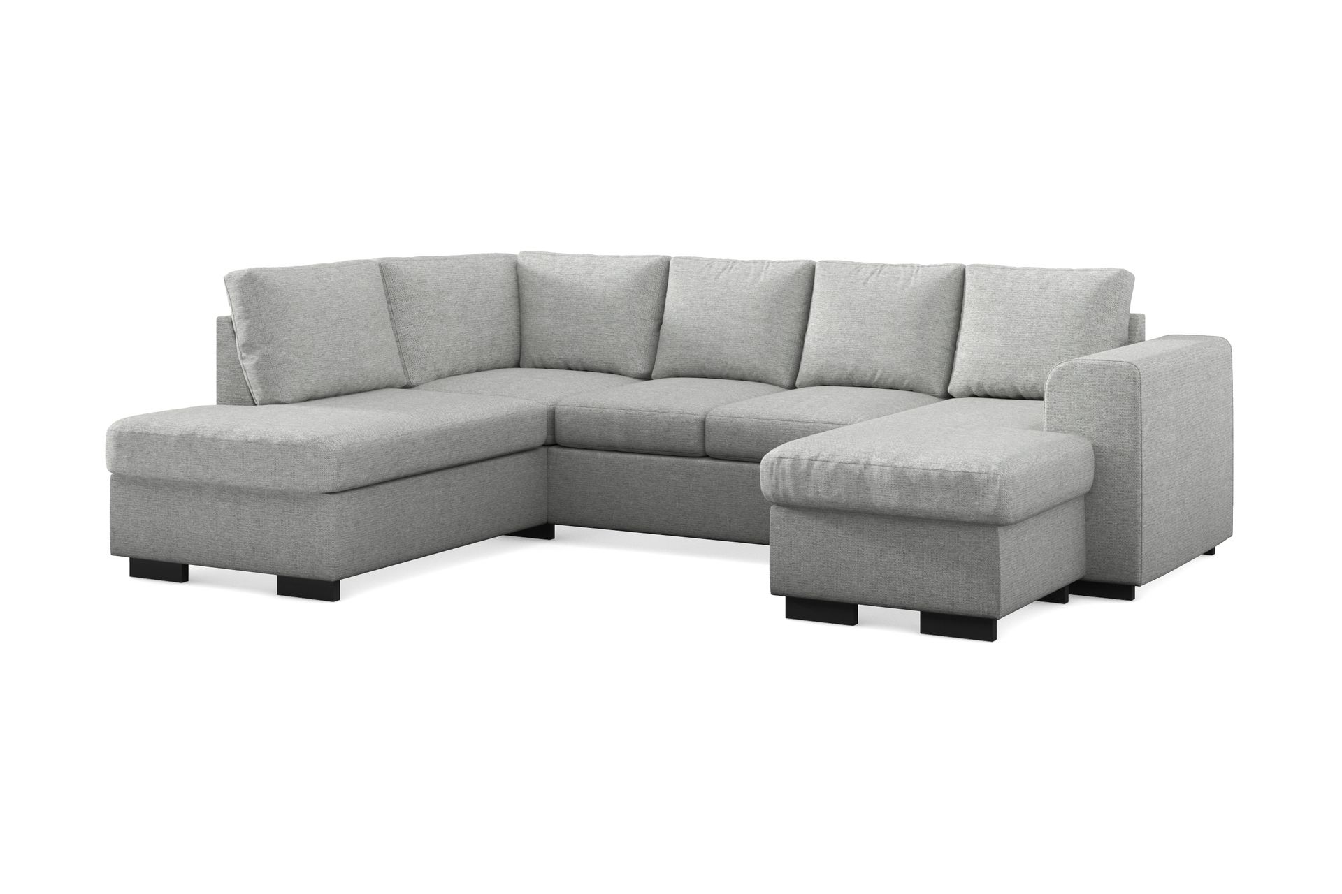 Link 4-seters Venstrevendt U-formet Sofa med Divan og Sjeselong i Stoff - Lys grå - Møbler - Sofaer - U-sofa