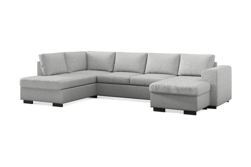 Link 4-seters Venstrevendt U-formet X-Large Sofa med Divan og Sjeselong i Stoff - Lys grå - Møbler - Sofaer - U-sofa