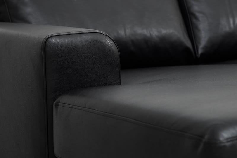 Link 5-seters Høyrevendt U-formet X-Large Sofa med Divan og Sjeselong i Kunstlær - Svart - Møbler - Sofaer - U-sofa