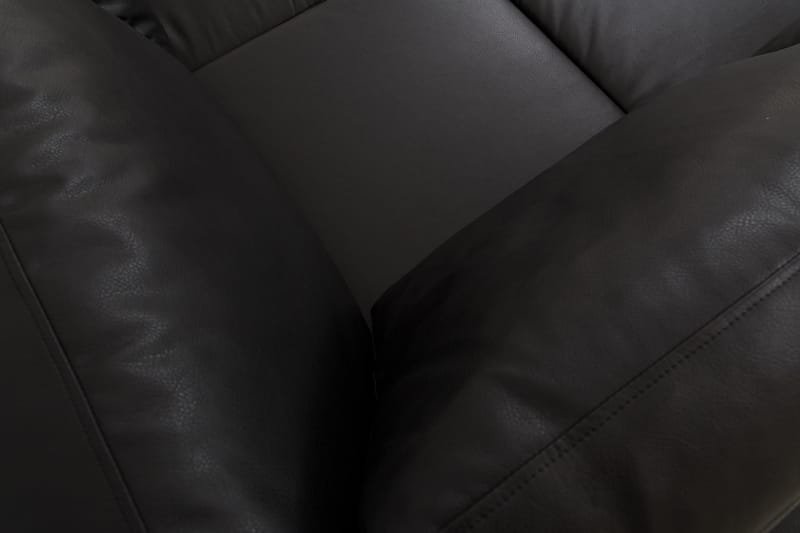 Link 5-seters Høyrevendt U-formet X-Large Sofa med Divan og Sjeselong i Kunstlær - Svart - Møbler - Sofaer - U-sofa