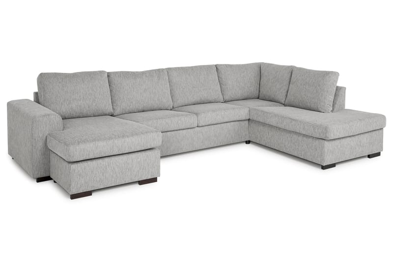 Link 5-seters Høyrevendt U-formet X-Large Sofa med Divan og Sjeselong i Stoff - Lys grå - Møbler - Sofaer - U-sofa