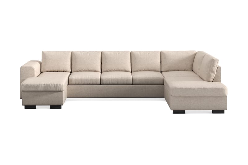 Link 5-seters Høyrevendt U-formet XX-Large Sofa med Divan og Sjeselong i Stoff - Beige - Møbler - Sofaer - U-sofa