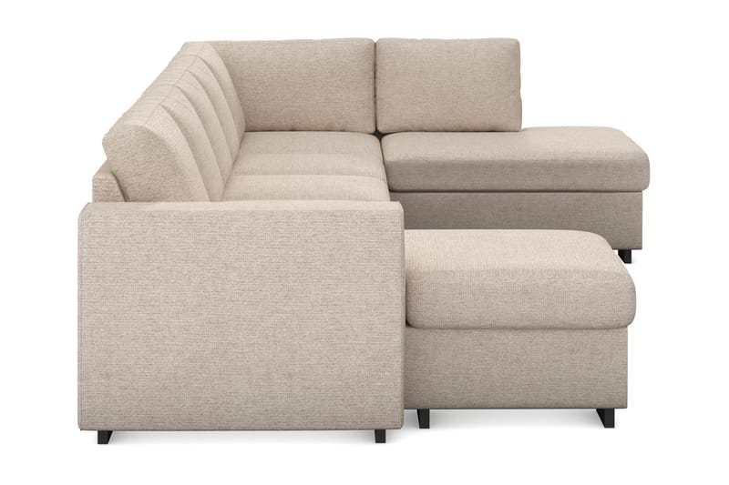 Link 5-seters Høyrevendt U-formet XX-Large Sofa med Divan og Sjeselong i Stoff - Beige - Møbler - Sofaer - U-sofa