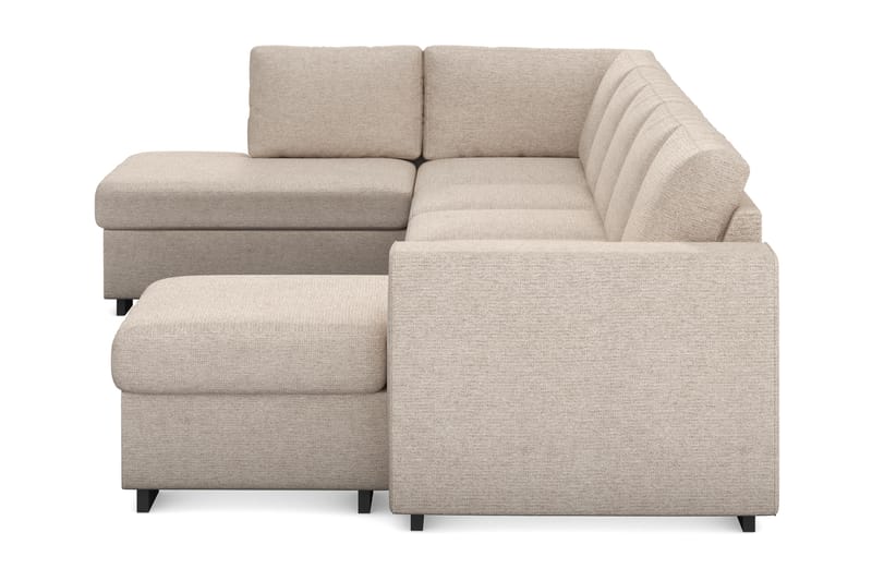 Link 5-seters Venstrevendt U-formet XX-Large Sofa med Divan og Sjeselong i Stoff - Beige - Møbler - Sofaer - U-sofa