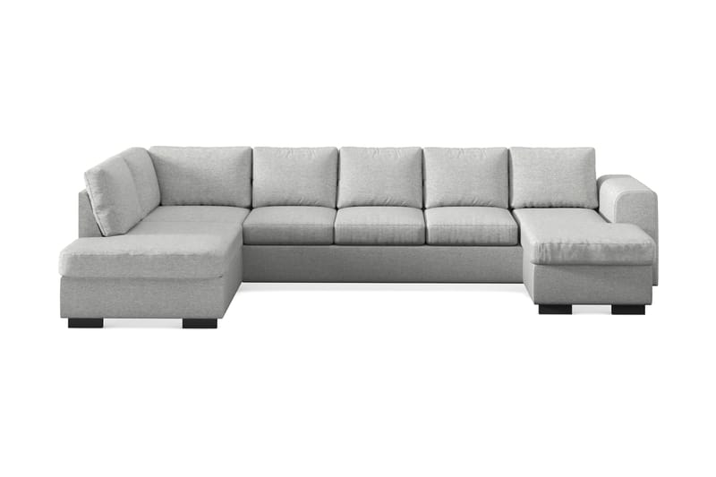 Link 5-seters Venstrevendt U-formet XX-Large Sofa med Divan og Sjeselong i Stoff - Lys grå - Møbler - Sofaer - U-sofa