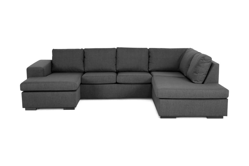 Memphis 4-seters Høyrevendt U-formet Sofa med Divan og Sjeselong i Stoff - Mørk grå - Møbler - Sofaer - U-sofa