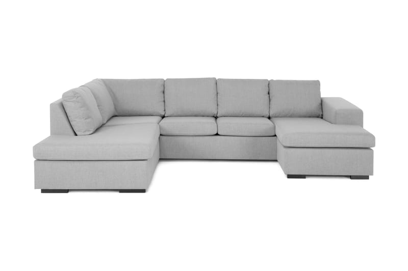 Memphis 4-seters Venstrevendt U-formet Sofa med Divan og Sjeselong i Stoff - Grå - Møbler - Sofaer - U-sofa