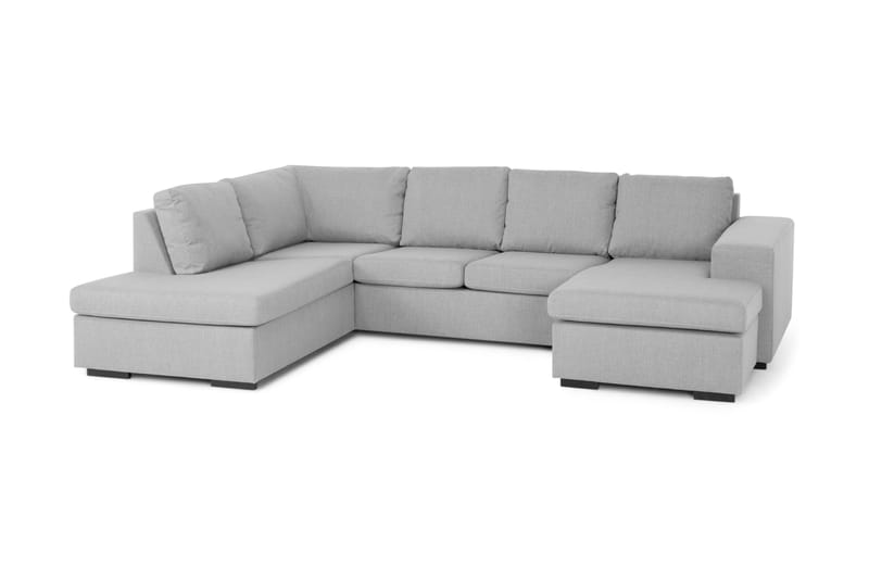 Memphis 4-seters Venstrevendt U-formet Sofa med Divan og Sjeselong i Stoff - Grå - Møbler - Sofaer - U-sofa