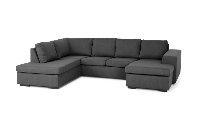 Memphis 4-seters Venstrevendt U-formet Sofa med Divan og Sjeselong i Stoff - Mørk grå - Møbler - Sofaer - U-sofa