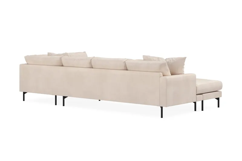 Menard 4-seters Høyrevendt Stor U-formet Dyp Sofa med Divan og Sjeselong i Manchester - Beige - Møbler - Sofaer - U-sofa