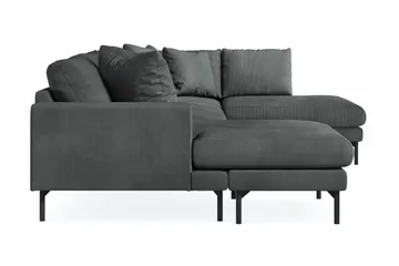Menard 4-seters Høyrevendt Stor U-formet Dyp Sofa med Divan og Sjeselong i Manchester - Grå - Møbler - Sofaer - U-sofa