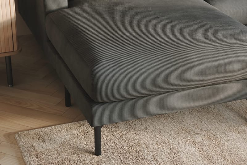 Menard 4-seters Høyrevendt Stor U-formet Dyp Sofa med Divan og Sjeselong i Manchester - Grå - Møbler - Sofaer - U-sofa